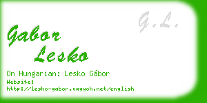 gabor lesko business card
