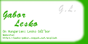 gabor lesko business card